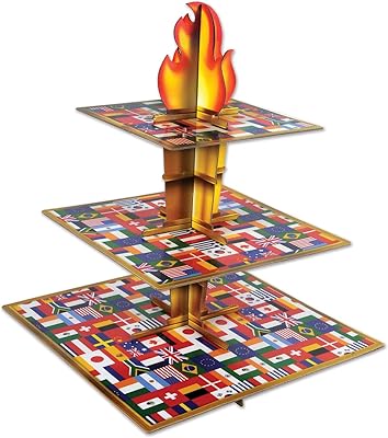 Support à cupcakes pour la flamme olympique pestle | 15" x 28,5" | multicolore | 1 pièce. DIAYTAR COTE D'IVOIRE se distingue par sa vaste sélection de produits et son engagement à offrir les meilleurs prix du marché. La boutique en ligne met en avant la satisfaction du client, grâce à une expérience d'achat fluide et à une livraison rapide et fiable. Les clients peuvent ainsi profiter d'un large éventail de produits de qualité.
