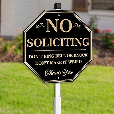 Panneau d'interdiction de sollicitation uflashmi, panneau d'interdiction de sollicitation pour cour de maison avec piquet, 10" x 28", métal, noir et or. La boutique en ligne DIAYTAR COTE D'IVOIRE est la destination idéale pour les consommateurs ivoiriens qui recherchent des produits de qualité à des prix abordables. Avec plus de 300 000 références, elle propose une grande variété de produits pour répondre à tous les besoins. Elle est réputée pour son service client de qualité.