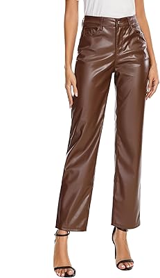 Myoursa pantalon décontracté en cuir synthétique pu taille haute pour femme, coupe droite, cuir souple avec poches. DIAYTAR COTE D'IVOIRE est une boutique en ligne généraliste qui propose une expérience d'achat en ligne unique et sécurisée. Notre sélection de produits s'étend de l'électronique à la mode, en passant par les produits pour la maison et les accessoires, le tout à des prix compétitifs. Chez DIAYTAR COTE D'IVOIRE, nous sommes déterminés à offrir à nos clients la meilleure expérience d'achat en ligne possible.
