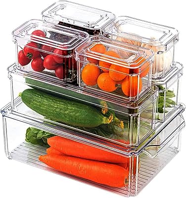 Hasa zone lot de 7 organisateurs de réfrigérateur avec couvercles empilables boîtes rangement pour fruits. La boutique en ligne DIAYTAR COTE D'IVOIRE propose une gamme étendue de produits pour répondre aux besoins quotidiens de ses clients. Avec plus de 300 000 références, elle est la plus grande boutique en ligne de Côte d'Ivoire. DIAYTAR COTE D'IVOIRE est synonyme de qualité et de confiance pour les consommateurs ivoiriens.
