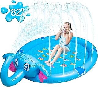 Tapis de jeu d'arrosage et de brume amélioré de 82 pouces, piscine extérieure