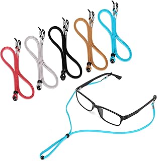 5 pièces sangles de lunettes en cuir chaînes de lunettes antidérapantes supports