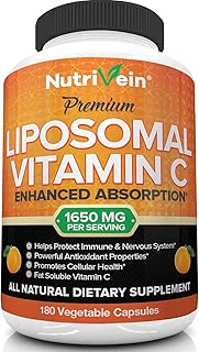 Complément alimentaire nutrivin liposoluble à l'acide ascorbique hautement absorbant 1400 mg - 180