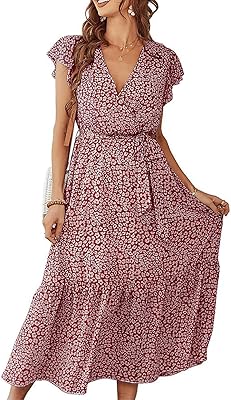 Robe mi-longue à imprimé floral pour femme, col en v, style bohème, ample, en mousseline de soie, été, décontractée, à volants, manches courtes, ligne a, robe longue. Avec plus de 300 000 références à son Inventaire, DIAYTAR COTE D'IVOIRE est la référence pour les acheteurs en Côte d'Ivoire qui recherchent des produits de qualité à des prix compétitifs. De la mode aux produits pour la maison, en passant par les accessoires pour les enfants, la boutique en ligne généraliste répond à tous les besoins. Elle se démarque également par son engagement envers la satisfaction complète de ses clients.