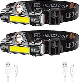 Lampe frontale led rechargeable lsnesny, lampe frontale led ultra lumineuse et légère, angle