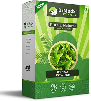 Poudre de henné naturel drmedx ayurveda pour la couleur et la croissance