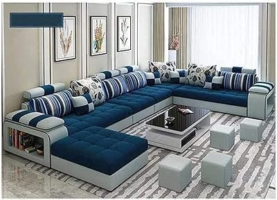Ensemble canapé d'angle pour salon, appartement et salon combinaison de meubles (bleu)