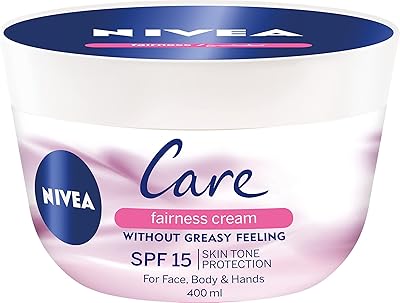 Nivea care fairness skin unifying cream, pour protéger la peau du bronzage, avec spf 15, flacon de 400 ml. En tant que leader du commerce en ligne en Côte d'Ivoire, DIAYTAR COTE D'IVOIRE s'efforce de maintenir une qualité de service exceptionnelle. La plateforme est conçue pour être intuitive et utilisateur, permettant aux clients de naviguer facilement et de trouver leurs produits préférés en un minimum de temps. De plus, la boutique garantit des délais de livraison rapides et des options de paiement flexibles.