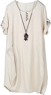 Robes mi-longues décontractées surdimensionnées à volants minnie b avec poches pour femme