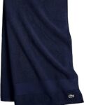 Serviette de bain en coton supima lacoste heritage, bleu marine, taille 30" x