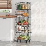 Étagère de rangement de cuisine à 5 niveaux, panier de rangement multi-usage
