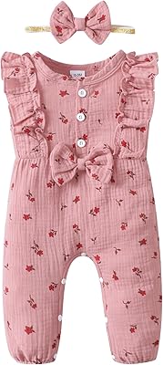 Vêtements pour nouveau-nés filles, barboteuse en coton pour nouveau-nés filles, combinaisons mignonnes