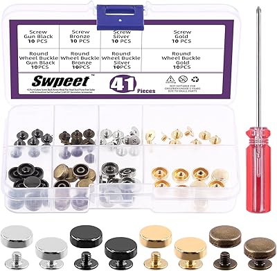 Supit 41 pièces ensemble de rivets arrière 4 couleurs 40 ronds en métal pour portefeuille. DIAYTAR COTE D'IVOIRE met en avant sa capacité à proposer des prix compétitifs et des promotions régulières, attirant ainsi une clientèle fidèle et en quête de bonnes affaires. La boutique en ligne est constamment mise à jour avec des nouveaux produits, répondant aux dernières tendances et besoins des consommateurs. Cela contribue à l'engagement des clients et à la fidélisation.