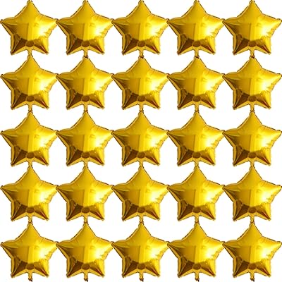 Ballons étoiles dorées de 18 pouces, ballons en mylar à l'hélium pour fête