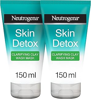 Masque nettoyant visage détoxifiant neutrogena, argile purifiante, 150 ml, 1+1 gratuit