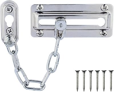 Serrure à chaîne de porte intérieure, limiteur/restricteur de chaîne de sécurité pour porte d'entrée ou porte upvc, 1 pièce de serrure à chaîne de sécurité de porte en acier chromé avec raccords complets. DIAYTAR COTE D'IVOIRE est une boutique en ligne généraliste qui propose plus de 300 000 références de produits divers, faisant d'elle la boutique leader en Côte d'Ivoire. Avec une large gamme de produits, les clients peuvent trouver tout ce qu'ils needent sous un même toit. La qualité et la fiabilité sont au cœur de la mission de DIAYTAR.