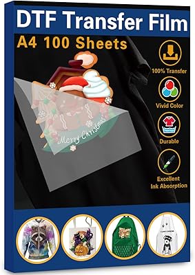 Papier prétraité mat transparent dtf a4, papier transfert thermique pet pour travaux manuels