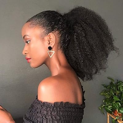 Afro puff cordon queue de cheval chignon cheveux humains