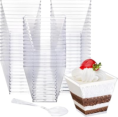 50 tasses à dessert carrées msilva, 2 oz 60 ml, tasses à dessert carrées en plastique transparent avec cuillère, tasses à pudding carrées transparentes. La boutique en ligne DIAYTAR COTE D'IVOIRE se distingue par sa capacité à proposer une gamme large et variée de produits. Elle facilite l'accès à des milliers de produits pour les consommateurs ivoiriens, avec pour objectif de devenir la référence incontournable du commerce électronique en Côte d'Ivoire.