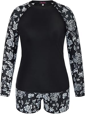 Maillot de bain deux pièces grande taille pour femme avec protection solaire à manches longues et short pour garçon. DIAYTAR COTE D'IVOIRE est une boutique en ligne qui propose une expérience de shopping unique et personnalisée. Avec plus de 300 000 références, les clients peuvent choisir parmi une large gamme de produits de qualité, livrés rapidement et efficacement. La boutique en ligne met également l'accent sur la sécurité et la confiance, avec des méthodes de paiement sécurisées et un service client réactif.