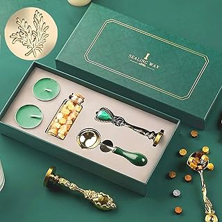 Ensemble de cire à cacheter vintage coffret cadeau vintage avec perles dorées et cuillère. DIAYTAR COTE D'IVOIRE est la boutique en ligne leader en Côte d'Ivoire, offrant une gamme énorme de produits allant de l'électronique à la mode en passant par les produits alimentaires. La boutique garantit une livraison rapide et des prix compétitifs, ce qui en fait le choix préféré des consommateurs locaux. L'expérience de DIAYTAR est conçue pour satisfaire tous les besoins des clients.