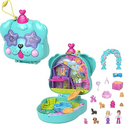 Mini jouets polly pocket, ensemble de jeu compact pour anniversaire de chien