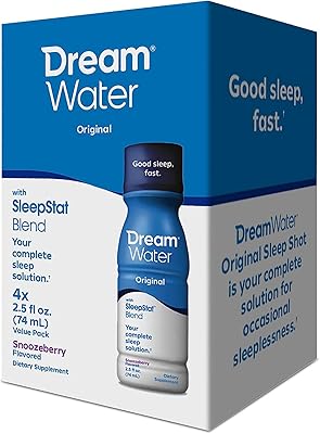 Crème naturelle d'aide au sommeil dreamwater, gaba, mélatonine, 5-htp, snozberry - 4 pièces