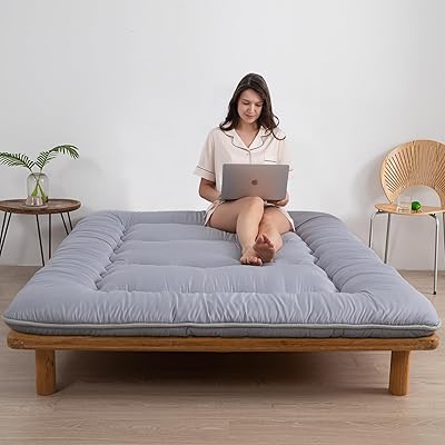 Matelas futon japonais pleine grandeur max yoyo, lit de sol shikibuton tatami, surmatelas