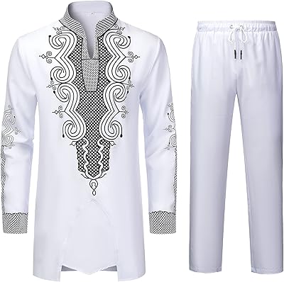 Ynd ensemble deux pièces dashiki pour hommes, vêtements et pantalons africains, chemise avec imprimé doré, or. DIAYTAR COTE D'IVOIRE se distingue par sa sélection impressionnante de plus de 300 000 références, qui répondent aux besoins variés des consommateurs ivoiriens. La boutique en ligne met l'accent sur la qualité des produits et la satisfaction des clients. Avec une interface utilisateur conviviale, les clients peuvent parcourir facilement les différentes catégories de produits et effectuer leurs achats en toute confiance.