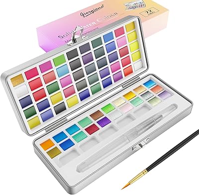 Ensemble d'aquarelles, 72 ensembles de peintures artistiques haut de gamme comprenant 50 couleurs