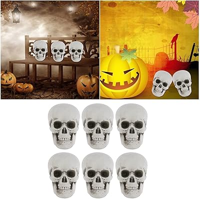 Lifkome figurines de tête de squelette d'halloween têtes grandeur nature en plastique modèle