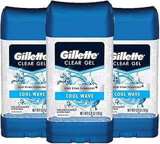 Déodorant gillite pour hommes, parfum frais de l'océan, gel transparent, 3,8 oz