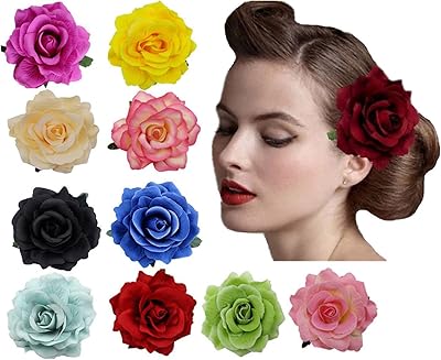 Pinces à cheveux en forme de fleur de rose pour femmes, 10 pièces