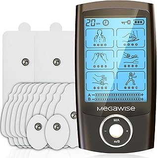 Megawise 48 modèles (24*2) stimulateur musculaire ems tens double canal avec 14