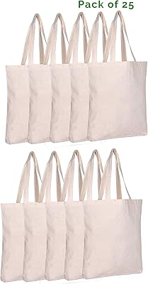 Sacs fourre-tout en toile de coton naturel uni pour travaux manuels, vinyle, décoration