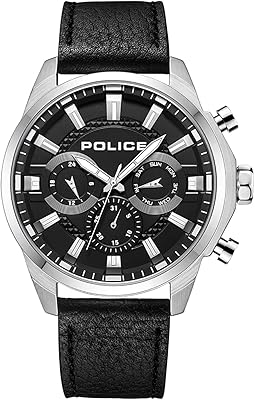 Montre à quartz automatique hybride menelik pour homme avec cadran noir et bracelet