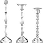 Ensemble de bougeoirs clickle en argent pour bougies coniques - bougeoir en aluminium