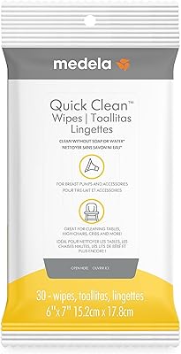Lingettes pour tire-lait et accessoires medela quickclean, 30 lingettes refermables, nettoyage pratique