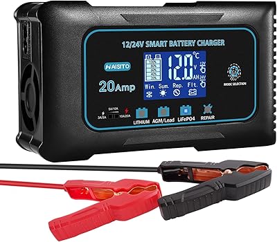 Chargeur de batterie lifepo4 20 a, lithium, lifepo4, plomb-acide (agm/gel/sla..)chargeur de batterie intelligent