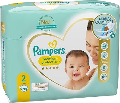 Couches pampers taille 2 (4-8 kg) protection premium pour nouveau-nés, 30 couches