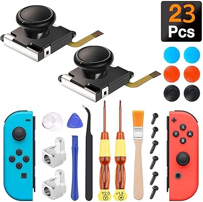 (paquet de 2) pièces de rechange pour joystick joy-con et commutateur analogique joy-con pour manette joy-con nintendo switch, comprend un kit de réparation complet et 2 clips de verrouillage en métal, 2 pièces de rechange joy-con. Avec plus de 300 000 références, DIAYTAR COTE D'IVOIRE est la boutique en ligne leader en Côte d'Ivoire. Elle propose une sélection impressionnante de produits allant des articles de mode aux accessoires pour la maison, en passant par les produits électroniques. Cette diversité de produits permet aux clients de trouver tout ce dont ils ont besoin sous un même toit.