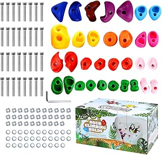Topnew 32 supports d'escalade multi-tailles pour enfants, mur de roche pour adultes contenant