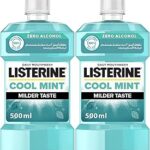 Rince de bouche listerine, menthe fraîche, goût doux, 500 ml, paquet de 2