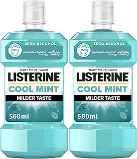 Rince de bouche listerine, menthe fraîche, goût doux, 500 ml, paquet de 2