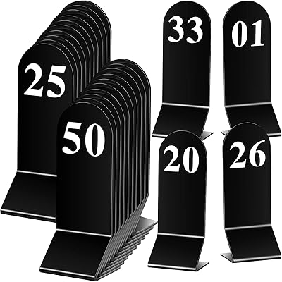 Remery 50 pièces numéros de table 1-50 cartes numériques double face en acrylique pour tente. DIAYTAR COTE D'IVOIRE est la boutique en ligne leader en Côte d'Ivoire, proposant plus de 300 000 références de produits divers et variés. Nous offrons une expérience d'achat en ligne facile et sécurisée, avec des options de livraison rapides et fiables. Notre équipe est dédiée à vous offrir le meilleur service possible.
