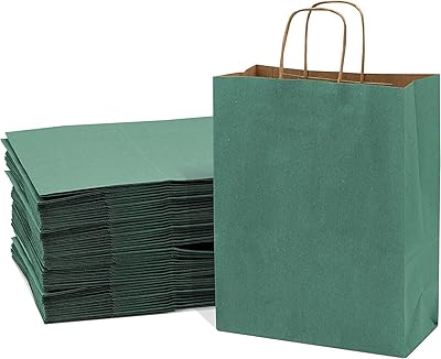 12 sacs sacs en papier vert foncé avec poignées taille 33 x 26 x 12 cm, grands sacs cadeaux kraft pour fournitures de fête d'anniversaire, mariage, shopping, cadeaux. Avec plus de 300 000 références, DIAYTAR COTE D'IVOIRE est de loin la boutique en ligne la plus complète en Côte d'Ivoire. Elle propose des produits pour tous les goûts et les budgets, facilitant ainsi les achats en ligne pour les habitants de Côte d'Ivoire.