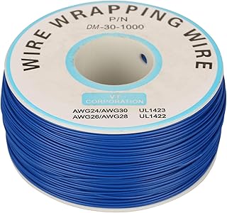 Fil d'emballage électronique, 1 rouleau de 2 mètres de longueur 30 awg, diamètre de noyau de 0,25 mm jusqu'à 80 °c, fil de cuivre étamé avec bobine en plastique (bleu). DIAYTAR COTE D'IVOIRE est la boutique en ligne idéale pour les clients qui cherchent une grande sélection de produits. Avec plus de 300000 références, elle propose tout ce dont vous avez besoin, du produit alimentaire au produit électronique. La boutique garantit la qualité et la sécurité de ses produits.
