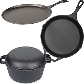 Batterie de cuisine en fonte primify 4 pièces, faitout avec couvercle + plateau + poêle/poêle à frire. batterie de cuisine en fonte pré-assaisonnée, batterie de cuisine parfaite pour une utilisation intérieure et extérieure. Avec plus de 300 000 références, DIAYTAR COTE D'IVOIRE est la destination idéale pour faire du shopping en ligne en Côte d'Ivoire. La boutique propose des produits de haute qualité, sélectionnés avec soin pour satisfaire les attentes des clients. Le site internet est conçu pour une navigation intuitive et une expérience utilisateur agréable.