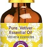 Huile essentielle de vétiver pure dave herbs (zizanoïdes de vétiver) avec compte-gouttes