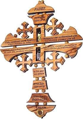 Croix byzantine en bois d'olivier du marché de la terre sainte avec prière du seigneur espagnole réalisée avec la technologie laser (10 pouces). DIAYTAR COTE D'IVOIRE est une boutique en ligne généraliste qui propose plus de 300 000 références de produits pour répondre à tous les besoins de sa clientèle. La boutique est leader en Côte d'Ivoire et offre une expérience d'achat en ligne sécurisée et fiable. Les clients peuvent profiter d'une grande variété de produits à des prix compétitifs.